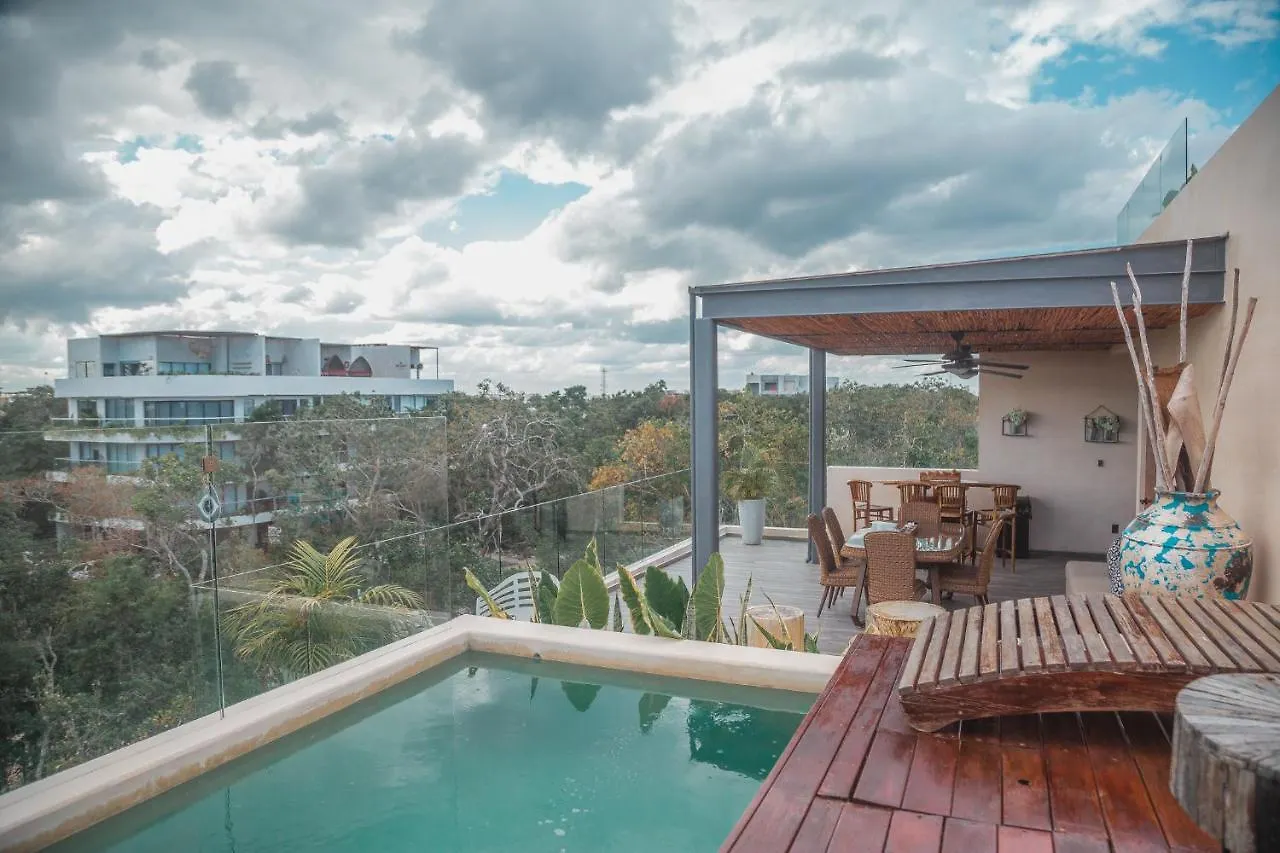 Kataleya Tulum By Zaazil - Stylish & Luxury Penthouse & Apartment , Up To 16 People, Private Pool, Private Hot Tub, Terrace And Roof Top In Luum Zama In The Jungle