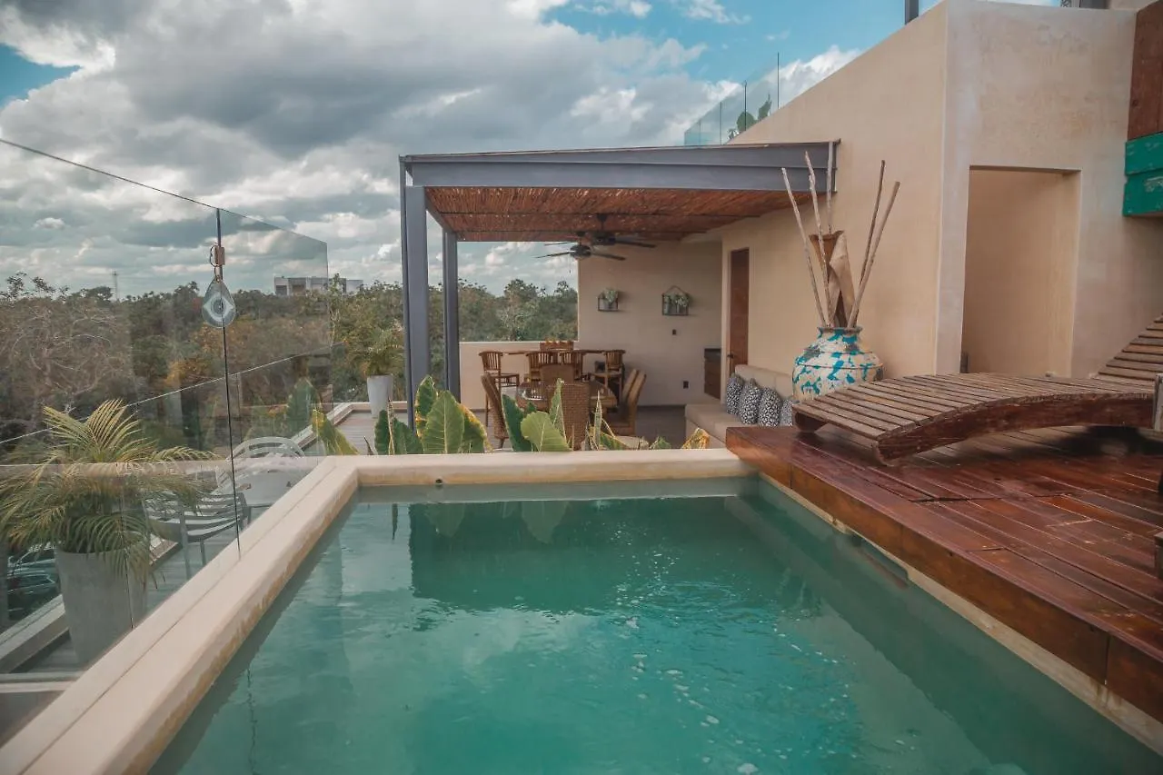 Kataleya Tulum By Zaazil - Stylish & Luxury Penthouse & Apartment , Up To 16 People, Private Pool, Private Hot Tub, Terrace And Roof Top In Luum Zama In The Jungle Mexico