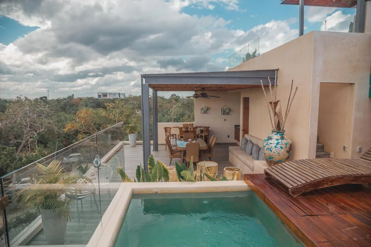 Kataleya Tulum By Zaazil - Stylish & Luxury Penthouse & Apartment , Up To 16 People, Private Pool, Private Hot Tub, Terrace And Roof Top In Luum Zama In The Jungle